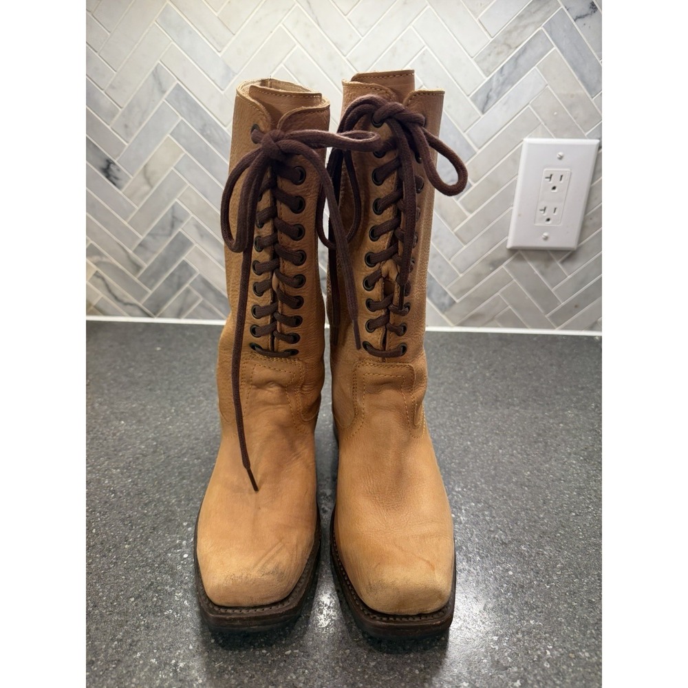 Vintage Frye Lace Up Campus Boots Leather Size 7